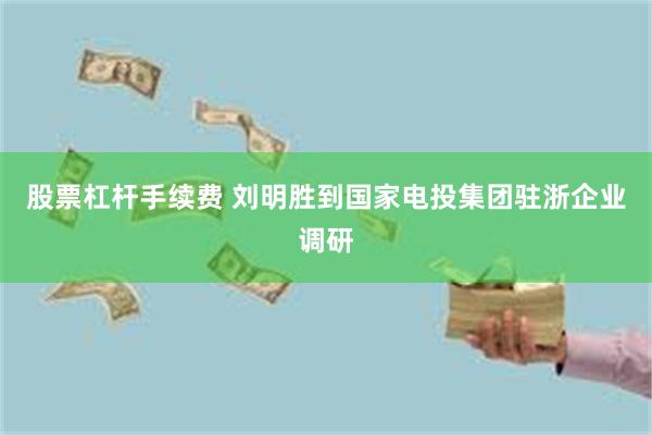 股票杠杆手续费 刘明胜到国家电投集团驻浙企业调研