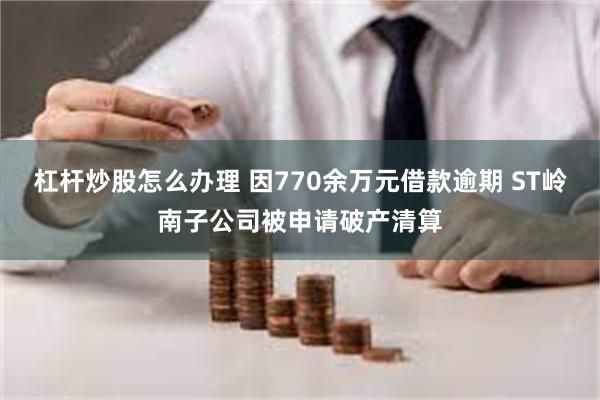 杠杆炒股怎么办理 因770余万元借款逾期 ST岭南子公司被申请破产清算